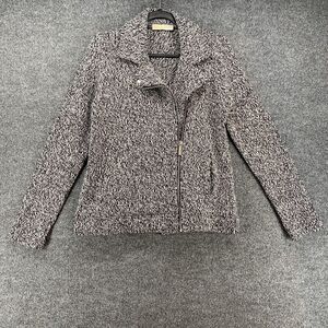 Michael Kors Jacket Womens S Black Gray Full Zip Asymmetric Ladies Classic Motor